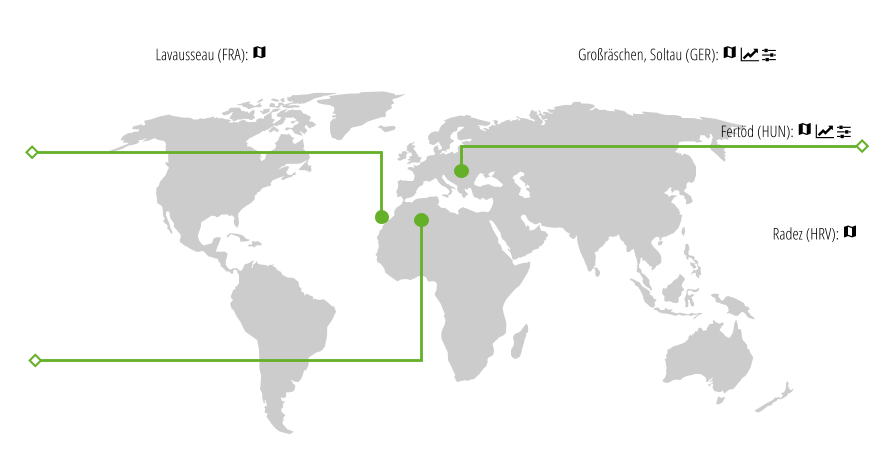 Lavausseau (FRA):    Radez (HRV):  Fertöd (HUN):     Großräschen, Soltau (GER):   